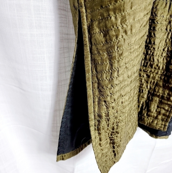 Mirasol Floral Embroidery Long Line 100% Silk Tunic Jacket Women's Size XL - Picture 6 of 8